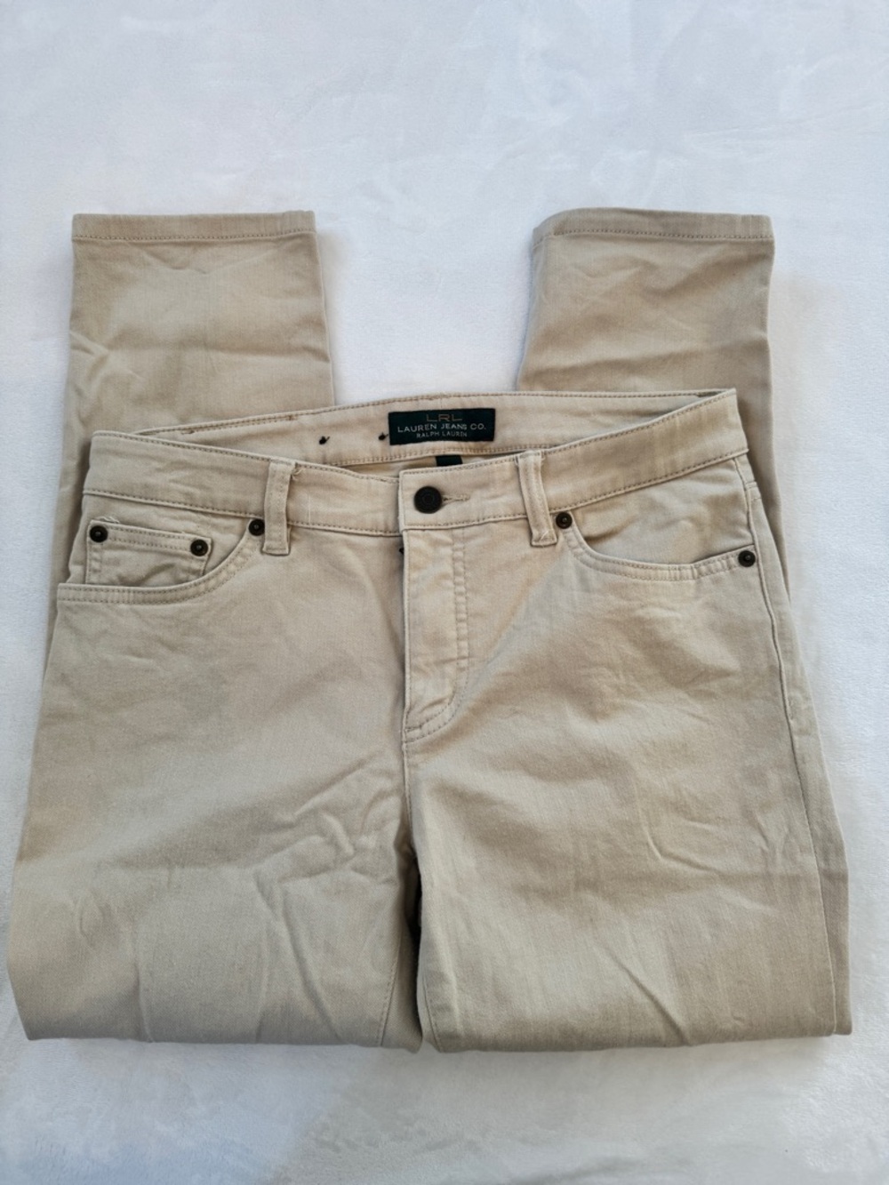 Lauren Jeans Co. Beige Skinny Jeans Size 6